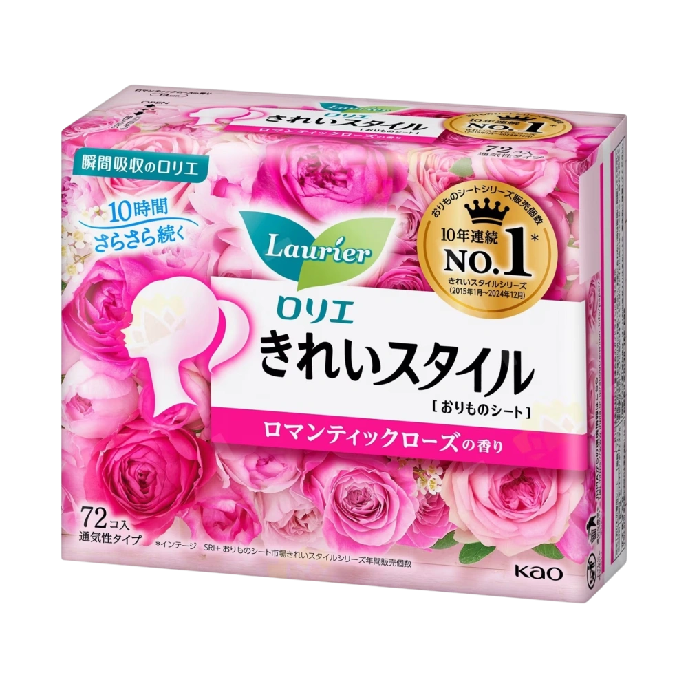 Ежедневные прокладки с ароматом розы "Laurier Kirei Style - Romantic Rose", 72 шт.