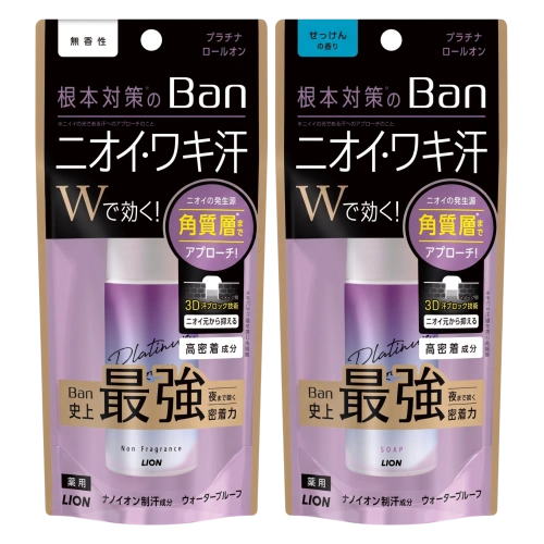 Ban Sweat Block Platinum роликті антиперспиранты, Lion, 40 мл — иіссіз / сабын хош иісі