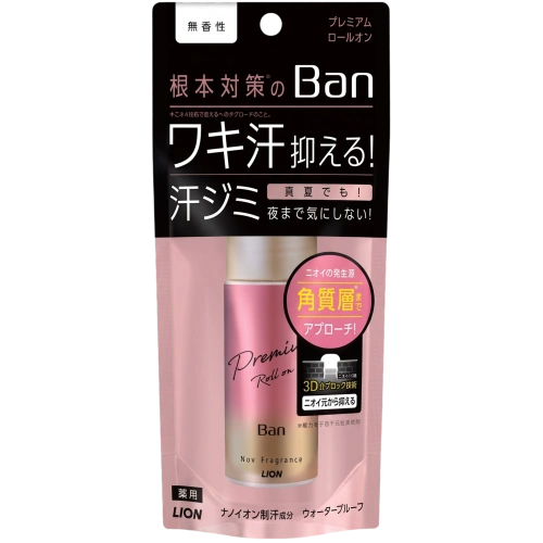 Ban Sweat Block Premium Roll-On иіссіз премиум роликті дезодорант-антиперспиранты, Lion, 40 мл