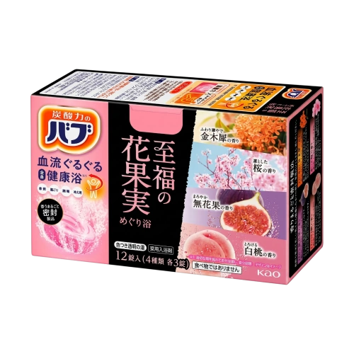 "Blissful Flower and Fruit" көмірқышқыл газымен емдік ванна тұзы, 12 дана.