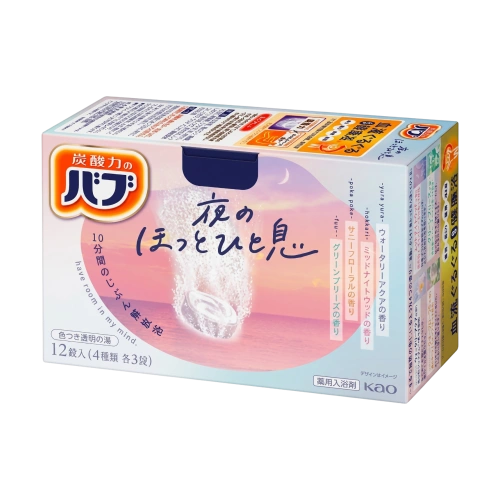 Көмірқышқыл газымен босаңсытатын ванна тұзы “Bub Nighttime Relief”, 12 дана