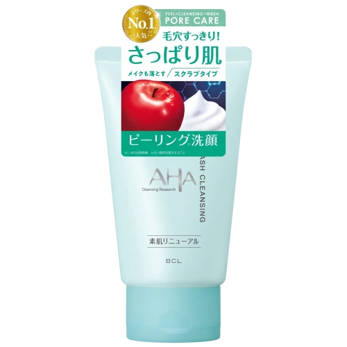 AHA бар 3-і 1-де бет жууға арналған скраб-көбік «Cleansing Research Wash Cleansing N» BCL, 120 г