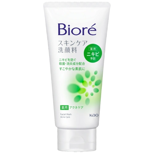 Безеуге қарсы тазартқыш бет жууға арналған көбік «Biore – Acne Care», 130 гр. 