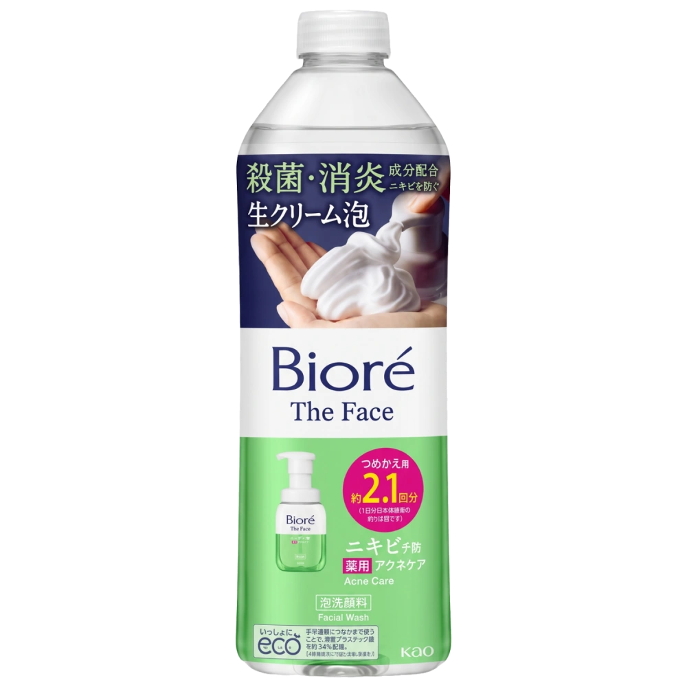 Пенка для умывания для проблемной кожи для акне "Biore The Face - Acne Care", 340 мл. (Cменный блок)
