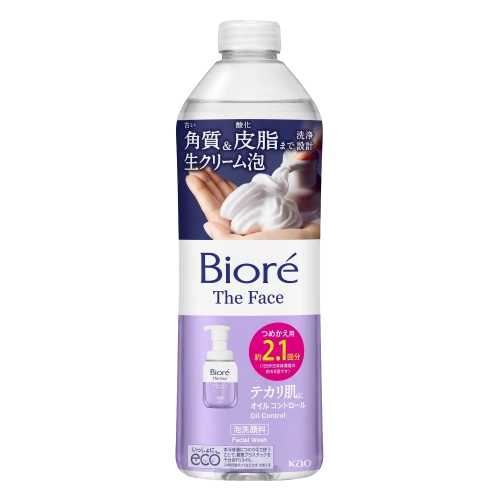 Майлы теріге арналған бет жууға арналған көбік "Biore The Face - Oil Control", 340 мл (Қайта толтыру блогы)
