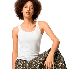 Майка женская в рубчик AIRism Cotton Bra Tank Top, цвет White (белый)