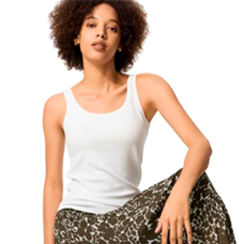 Әйелдерге арналған қабырғалы майка AIRism Cotton Bra Tank Top, түсі White (ақ)