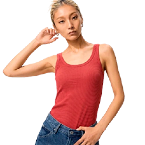Әйелдерге арналған қабырғалы майка AIRism Cotton Bra Tank Top, түсі Red (Қызыл)
