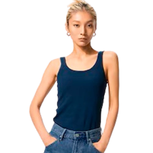 Әйелдерге арналған қабырғалы майка AIRism Cotton Bra Tank Top, түсі Blue (көк)