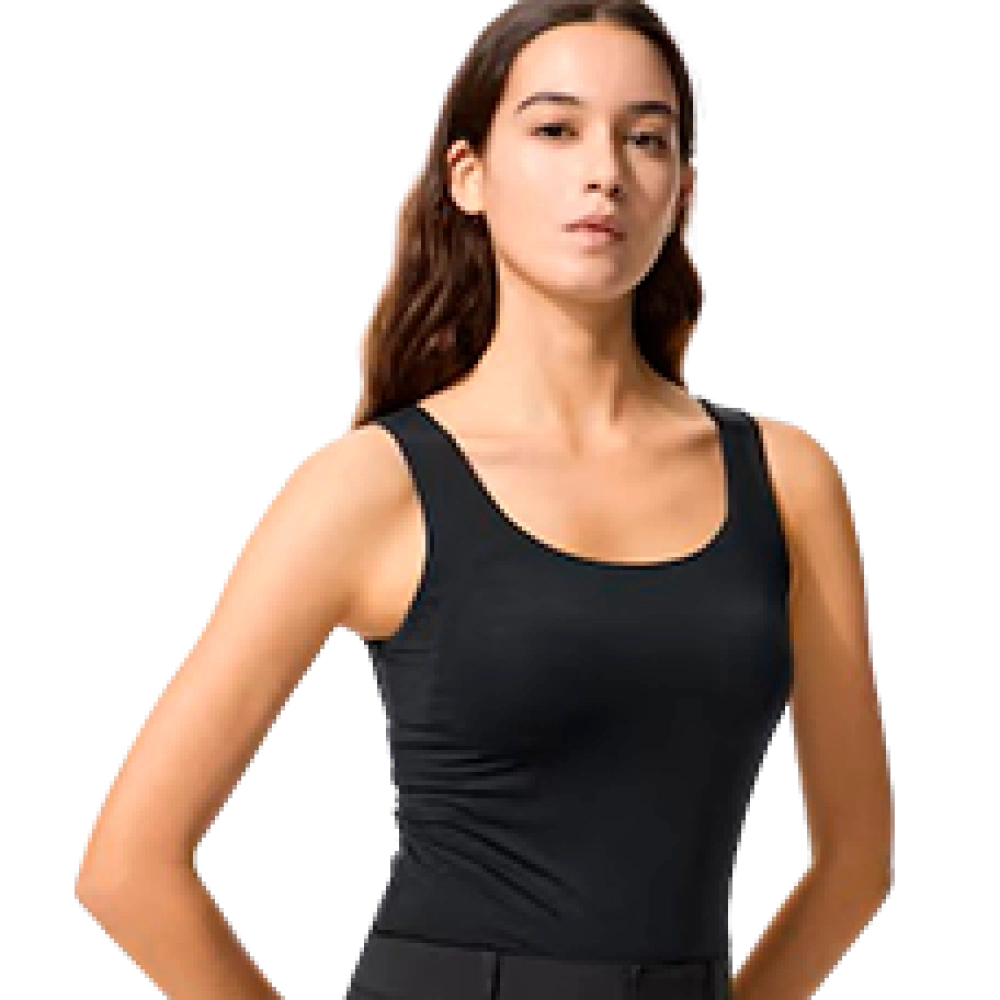 Майка женская гладкая Airism Bra Tank top,  Black (черный)