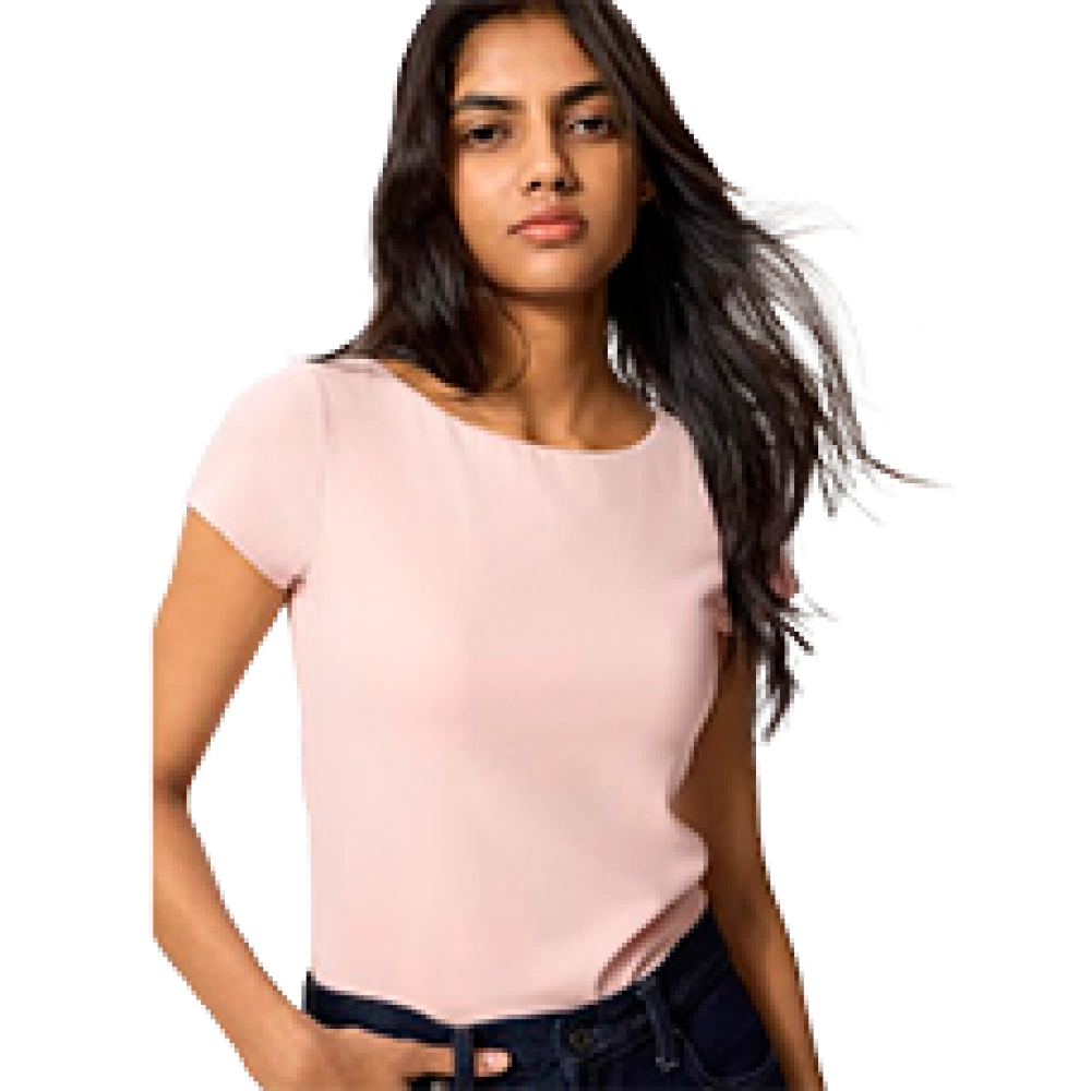 Женская футболка бра с открытой спиной AIRism Cotton Low Back Bra Tank top, Pink (Розовый)