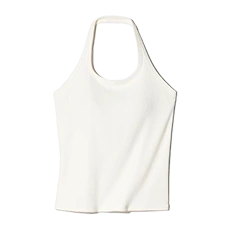 Женский топ бра с открытой спиной AIRism Cotton Open Back Halter Bra Top, White (белый)