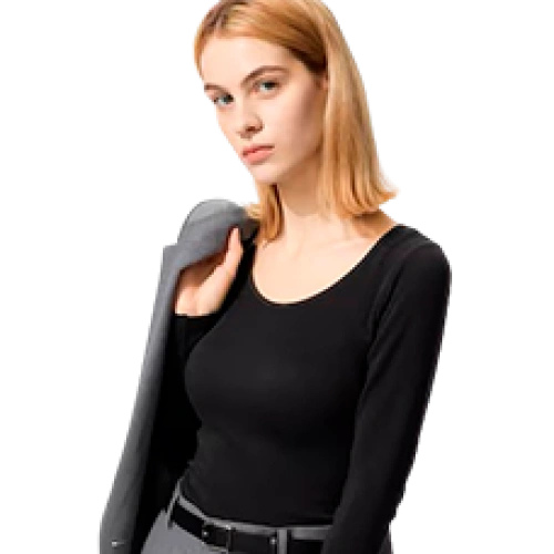 Жылы футболка-лонгслив брамен Uniqlo Bra top, Түсі: BLACK (қара)