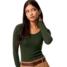 Теплая футболка-лонгслив с бра Uniqlo Bra top, Цвет: DARK GREEN (темно-зеленый)