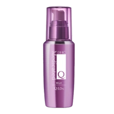 Лечебное молочко с коэнзимом Q10, коллагеном и гиалуроновой кислотой для увлажнения и упругости увядающей кожи "DHC Medicated Milk Q 0,3%", 100 мл.