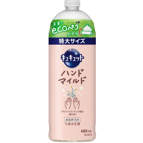 Қол жууға арналған ромашка хош иісі бар сұйықтық "Kyukyutto Hand Mild Chamomile", 680 мл (қосалқы блок)