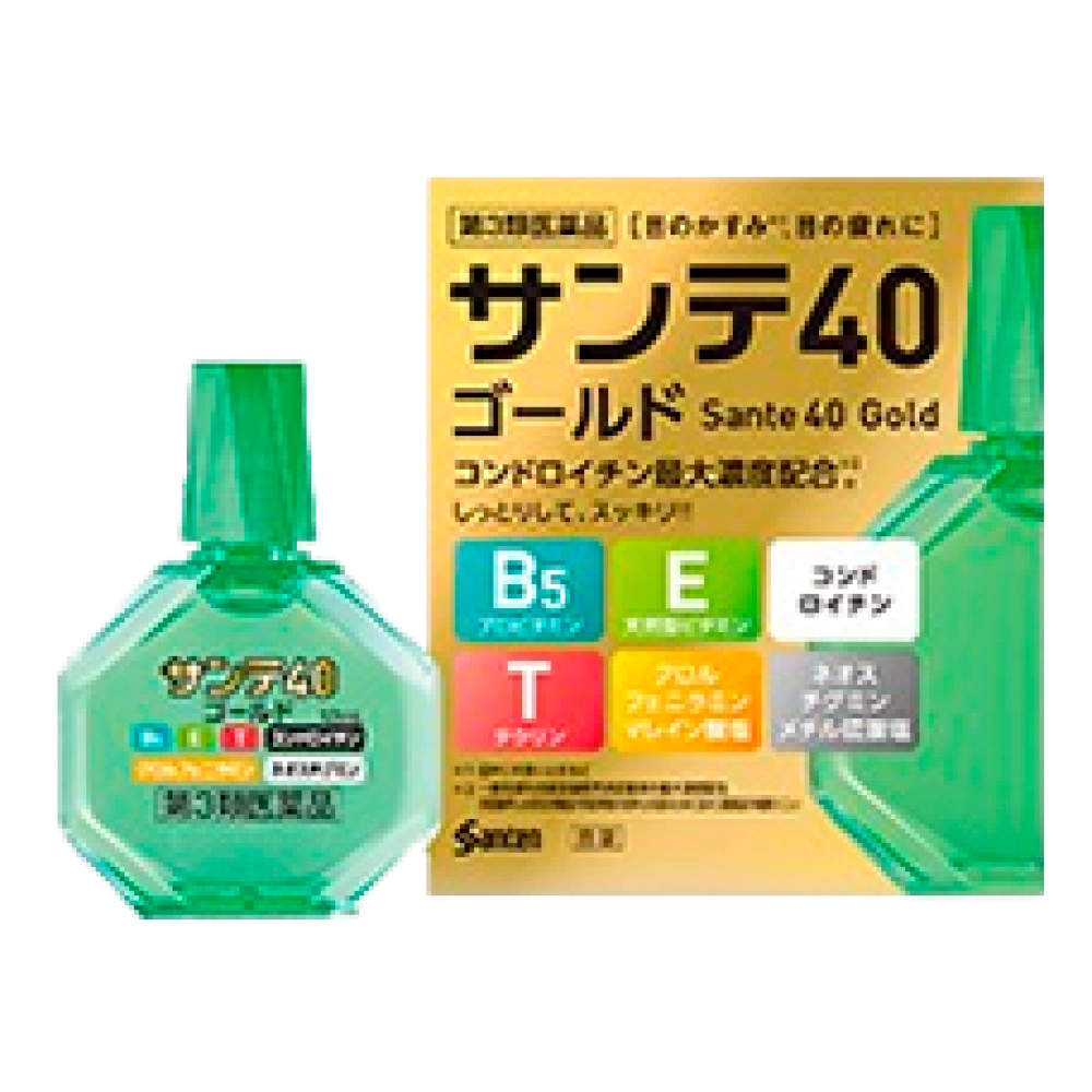 Витаминизированные капли для глаз с аминокислотами и хондроитином «Sante 40 Gold», 12 мл