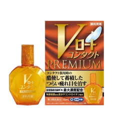 Глазные капли от переутомления при использовании контактных линз «V Rohto Contact Premium» Rohto, 15 мл