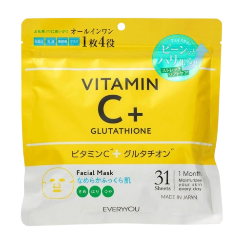 С дәрумені мен глутатионы бар «бәрі бірде» маскалар «VC Glutathione Facial Mask» EVERYYOU, 31 дана