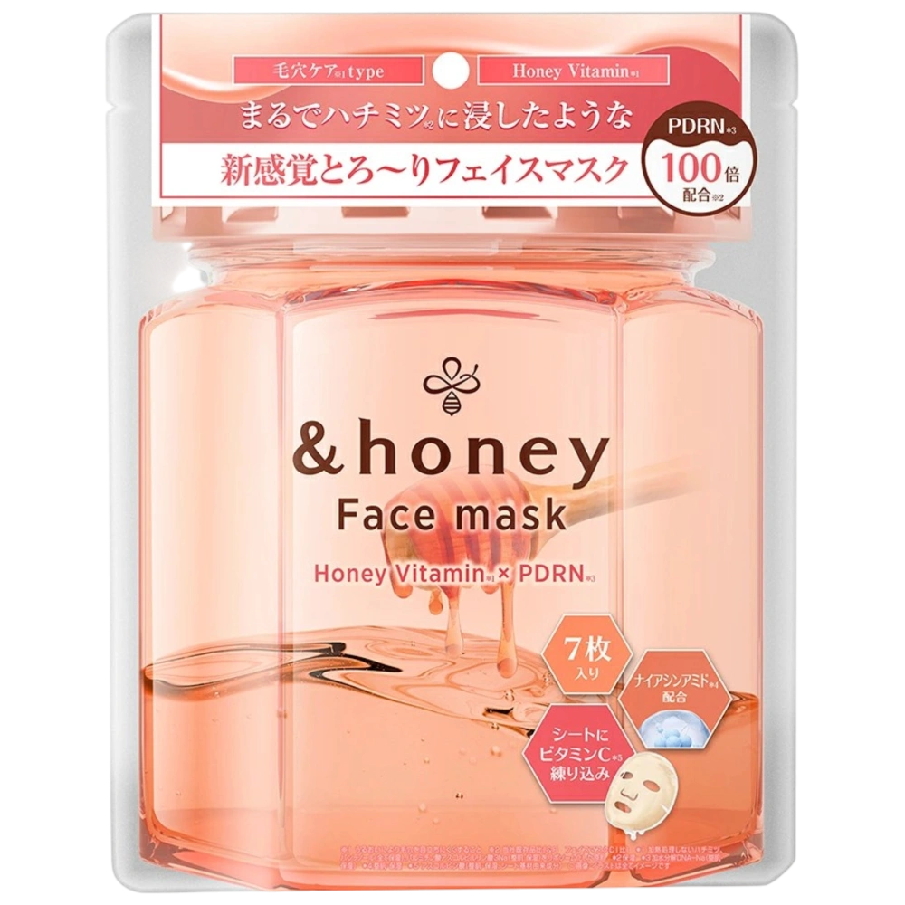 Увлажняющие тканевые маски с PDRN, мёдом и ниацинамидом «Vita Moist Face Mask PD» &honey, 7 шт.