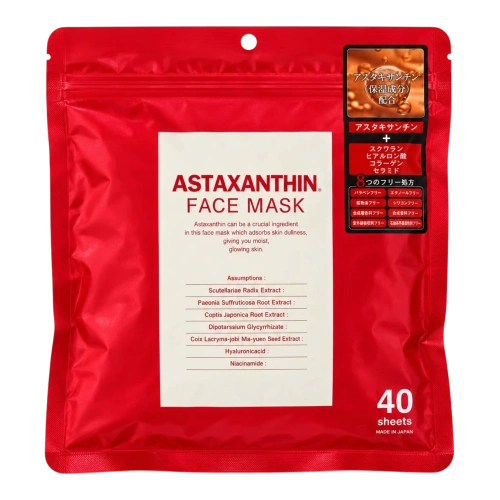 Серпімділік пен жарқырауға астаксантині бар мата маскалар «Premium Face Mask AS» CLOISTERS, 40 дана
