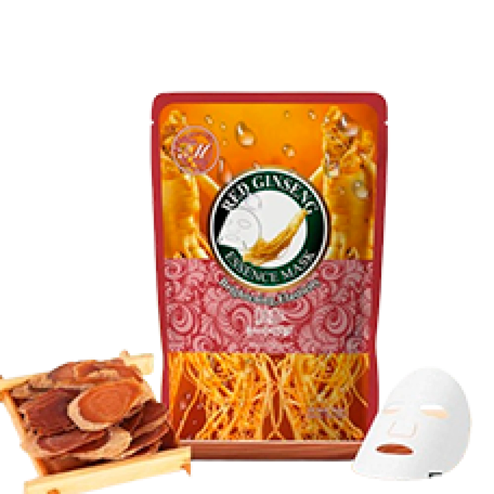 Маска для лица (эластичность и упругость) с женьшенем "Korean Ginseng Facial Essence Mask", 5 шт