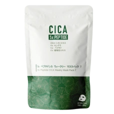 Маска для лица с Cica (центелла азиатская), пептидами "5Х Peptide CICA Weekly Mask Pack 7", 7 шт.