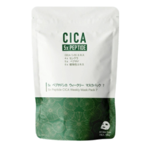 Cica (азиялық центелла) және пептидтері бар бетке арналған маска "5Х Peptide CICA Weekly Mask Pack 7", 7 дана.