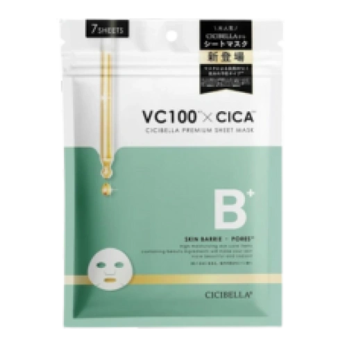 Құрғақ теріге арналған бетке жағатын маска "Sheet Mask VC100 x CICA", 7 дана