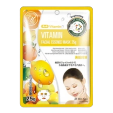 Осветляющая эссенционная маска для лица с витаминами и экстрактом алоэ "Natural Vitamin Brightening Facial Essence Mask ", 1 шт