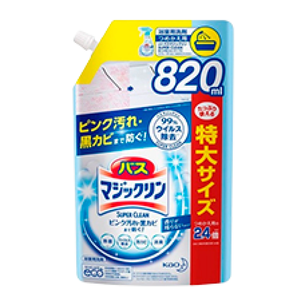Антибактериальная чистящая спрей-пена для ванны "Bath Magic Clean SUPER CLEAN", 820 мл (Запасной блок)