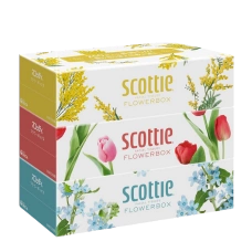 Салфетки "Scottie  Tissue Flower Box", 250 пар (500 листов) x 3 шт.