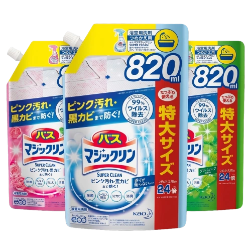 Ваннаға арналған бактерияға қарсы тазартқыш спрей‑көбік "Bath Magic Clean SUPER CLEAN", 820 мл (ауыстырмалы блок)