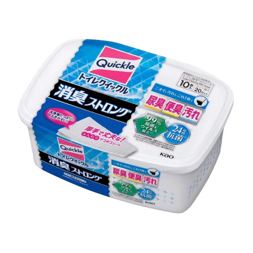 Салфетки для стерилизации и чистки унитаза "Toilet Cleaner Quickle - Deodorant Strong" против запаха мочи, с ароматом свежих трав, 10 х 2 шт