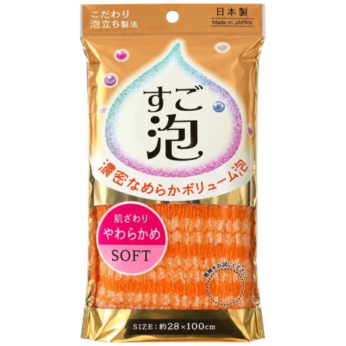 Денеге арналған жұмсақ нейлон жөке «Sugoawa Nylon Body Towel Soft» Towa Sangyo, 28 × 100 см