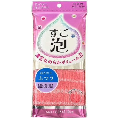 Орташа қаттылықтағы нейлон жөке «Sugoawa Nylon Body Towel Medium» Towa Sangyo, 28 × 100 см