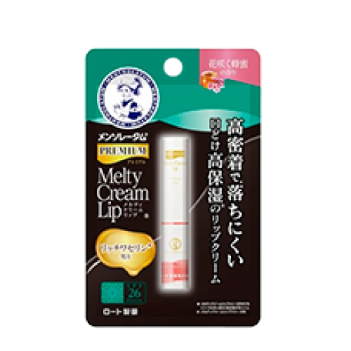 SPF26 қорғанысы бар «Mentholatum Premium Melty Cream Lip» ерін бальзамы, 2,4 г (гүлді бал).
