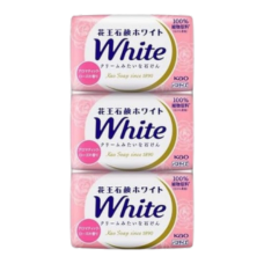 Кремообразное мыло с кокосовым молоком и скваленом "White", 130 гр х 3 шт.