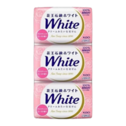 Кремді сабын кокос сүті мен сквалан қосылған "White", 130 г x 3 дана.
