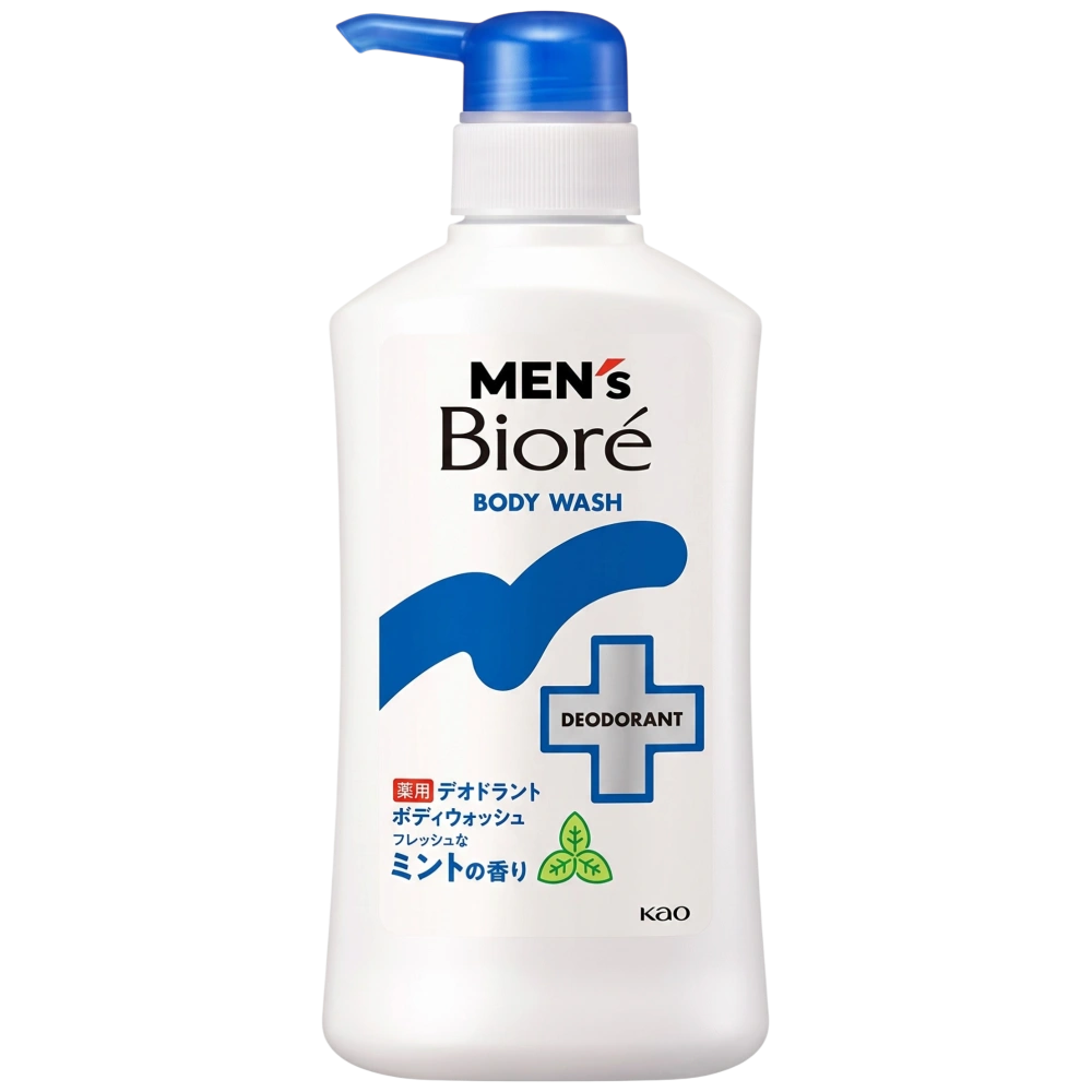 Мужской гель для душа от запаха, с ментолом «Men's Biore Fresh Mint» Kao, 420 мл