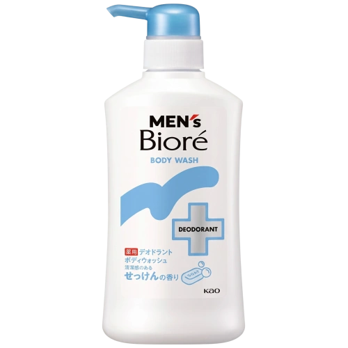 Ерлерге арналған иіске қарсы ментолы бар душ гелі «Men's Biore Clean Soap» Kao, 420 мл