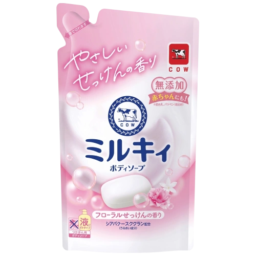 Ши майы бар отбасылық душ гелі «Milky Body Soap Floral Soap» COW, 360 мл (ауыстырмалы қаптама)