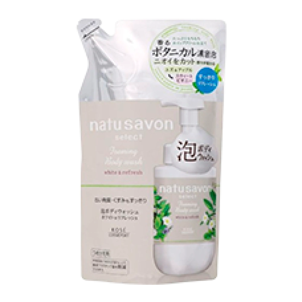 Пенное мыло для тела с интенсивно увлажняющим эффектом "Natu Savon - White & Refresh" Kose, 350 мл (Сменный блок)