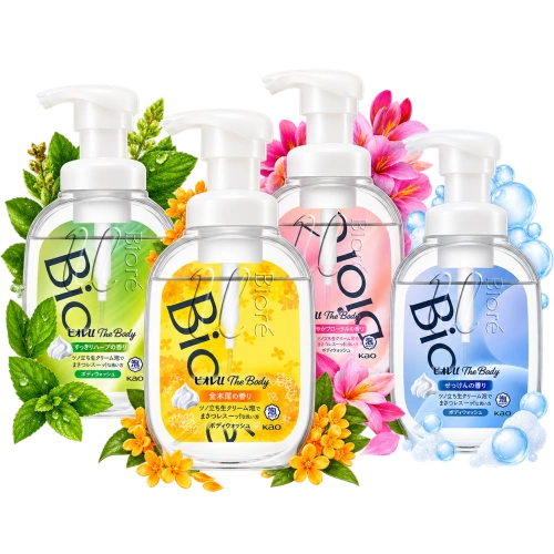 Құрғақтыққа бейім нәзік теріге арналған көбікті сабын "Biore u The Body Foam Type Purely", 540 мл