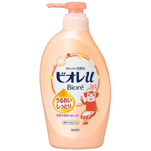 Сұйық денеге арналған ылғалдандырғыш сабын "Biore Body Soap – Moisture" гүлді-жемісті хош иіспен, 480 мл.