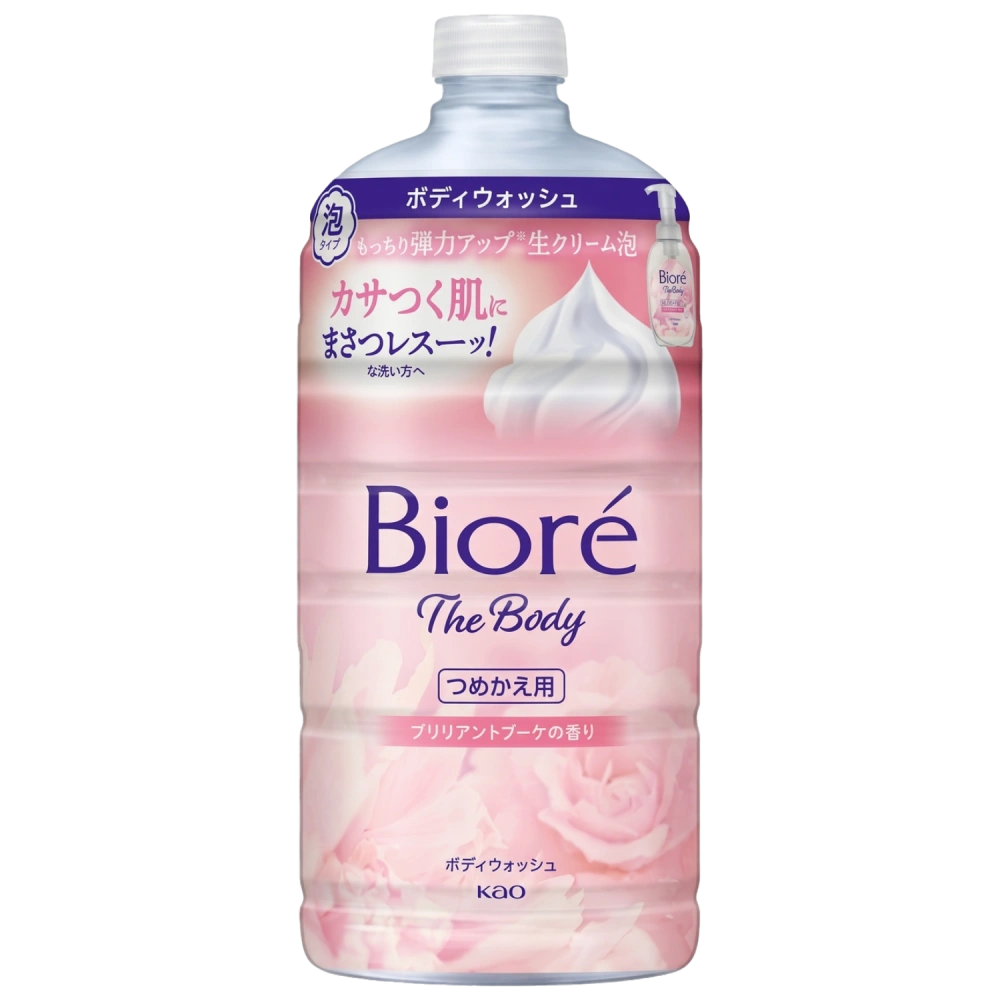 Пенное мыло для тела для нежной кожи, склонной к сухости "Biore u The Body Foam Type Purely", 780 мл. (Запасной блок)
