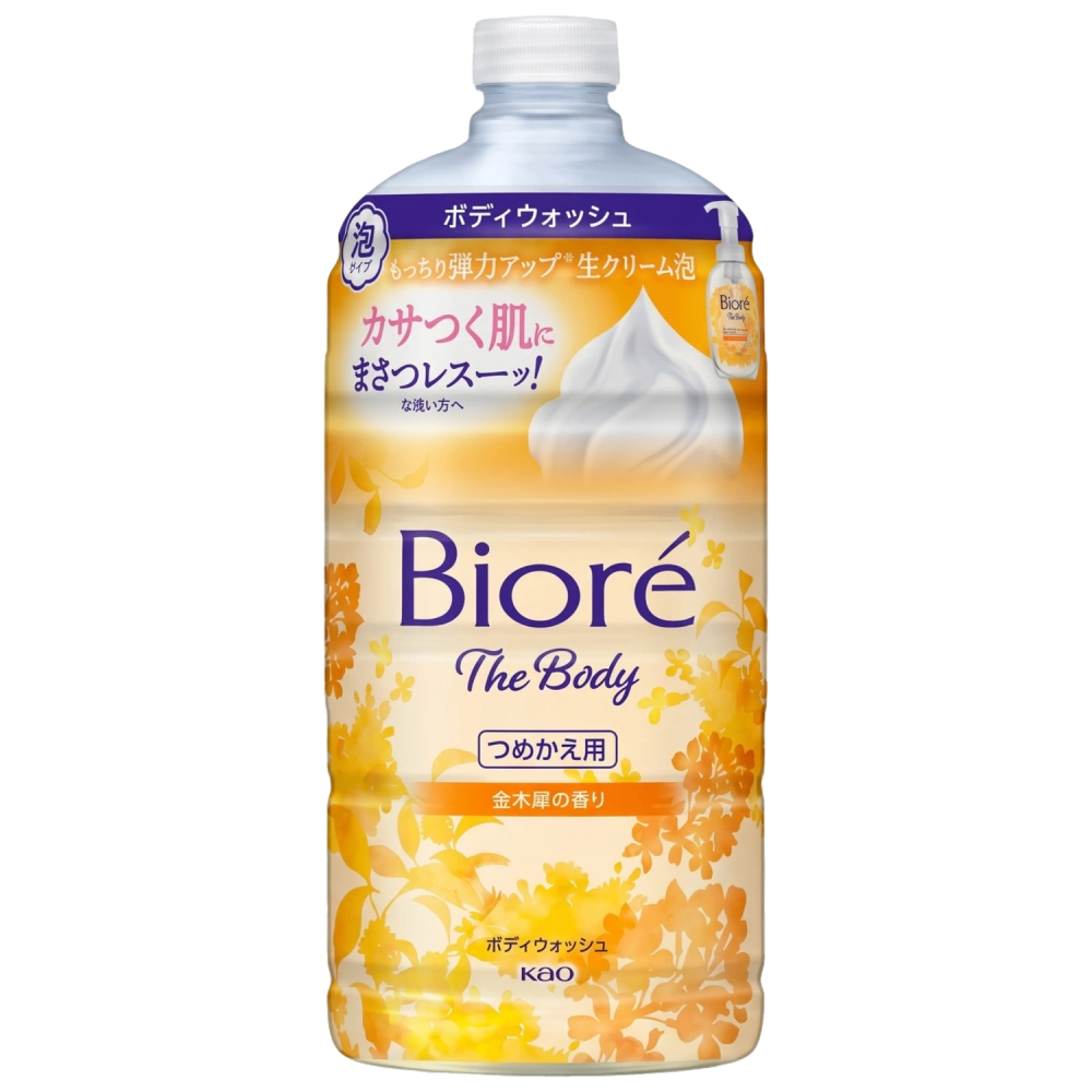 Пенное мыло для тела для нежной кожи, склонной к сухости "Biore u The Body Foam Type Purely", 780 мл. (Запасной блок)