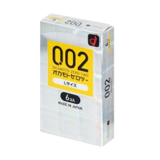 Полиуретановые презервативы на водной основе со смазкой "Okamoto Zero Two" (0,02) Размер L, 6 шт.