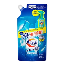 Дезинфицирующая спрей-пена против пятен без флуоресцентных и отбеливающих веществ "Attack Foam Spray Sterilization Plus", 250 мл. (Запасной блок)