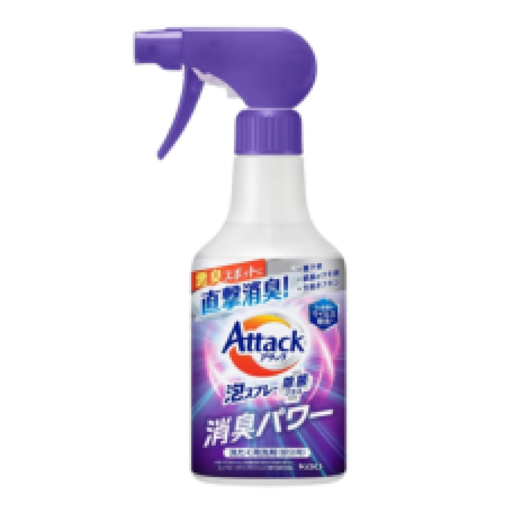 Дезинфицирующая спрей-пена против пятен и стойких запахов без флуоресцентных и отбеливающих веществ "Attack Foam Spray Disinfectant Plus Deodorant Power", 300 мл.